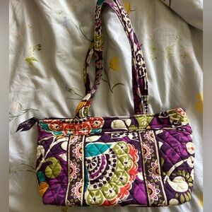 Vera Bradley Quilted Shoulder Bag in Purple Floral Multi-Color